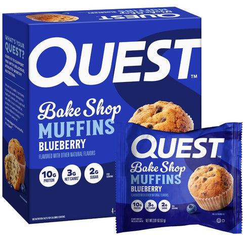 Quest Nutrition Blueberry Muffin, 10g Protein, 3g Net Carb, 2g Sugar, Protein
