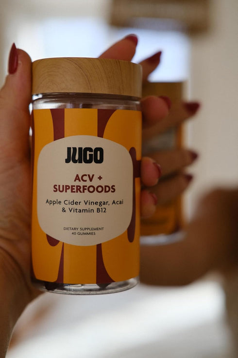 B12 Gummies 40 Count JUGO Apple Cider Vinegar + SUPERFOODS ACV and Vitamin with Acai for Digestive Health Support