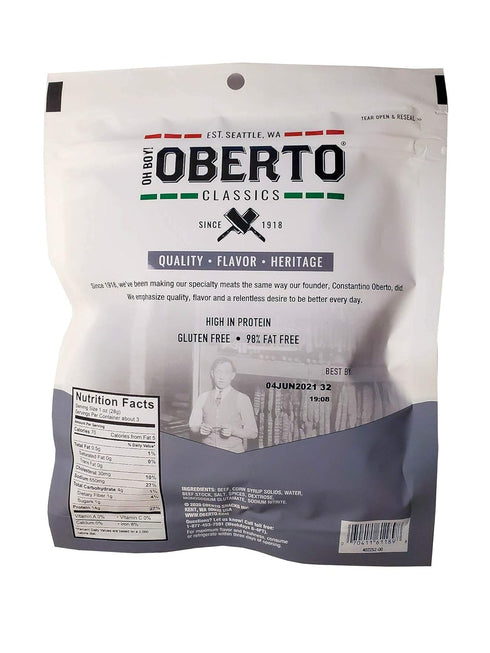 2.7 (2 Pack) Oh Boy! Oberto Classics Thin Style Peppered Beef Jerky | Ounce Per Bag