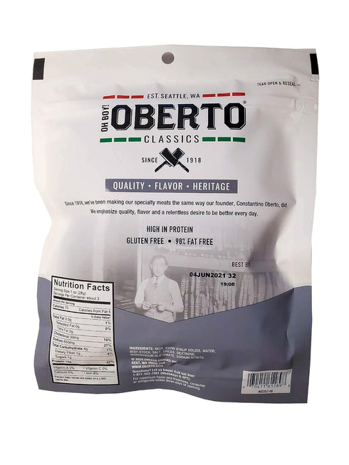 2.7 (3 Pack) Oh Boy! Oberto Classics Thin Style Peppered Beef Jerky | Ounce Per Bag