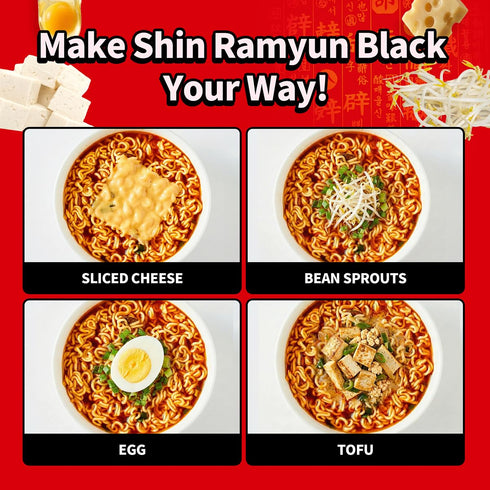3.5 (Pack 6) Nongshim Shin Black Noodle Soup, Spicy, Ounce