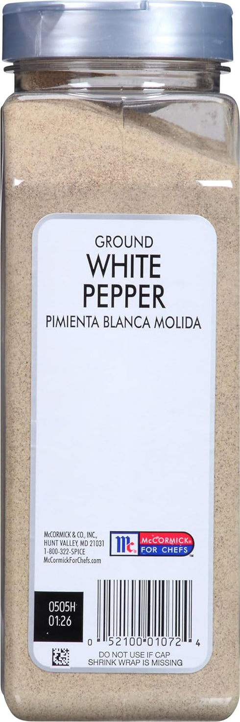 18 oz 18 McCormick Culinary Ground White Pepper, - One Ounce Container of Bulk Ground White Pepper Powder, Great