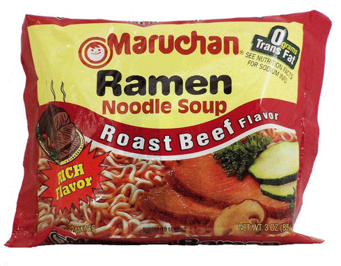 Maruchan ROAST BEEF FLAVOR Ramen Noodle Soup 3oz (18 pack)
