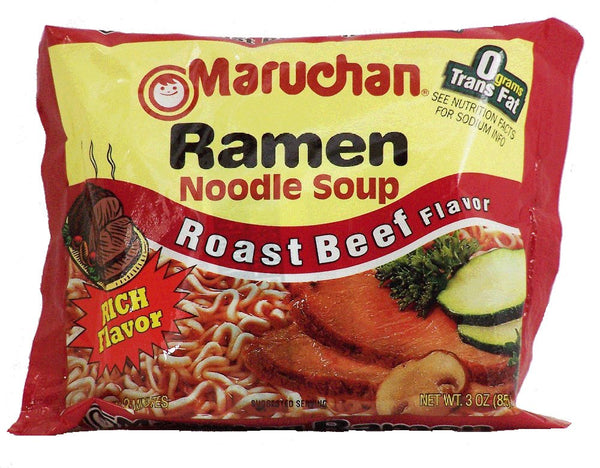 Maruchan ROAST BEEF FLAVOR Ramen Noodle Soup 3oz (18 pack)