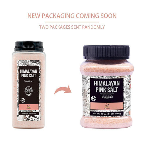 39oz (2.4 LB), Soeos Himalayan Pink Salt, Fine Grain, Non-GMO Himalayan Salt, Kosher Salt, Pink Himalayan Sea Salt
