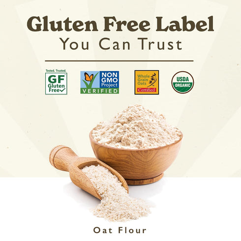 32 Pack 2 GF Harvest Gluten Free Organic Whole Grain Oat Flour, Ounce Bag
