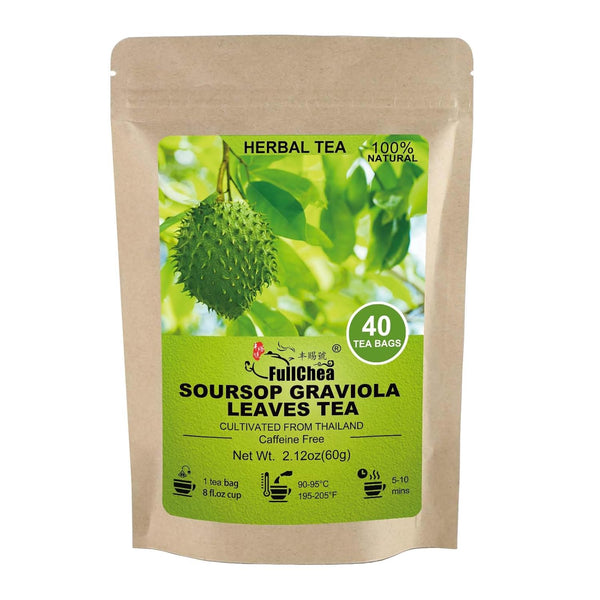 FullChea - Soursop Leaves Tea Bags, 40 Teabags - Premium Soursop Graviola