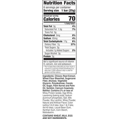 Fiber One 70 Calorie Birthday Cake Soft-Baked Snack Bars, 6 ct