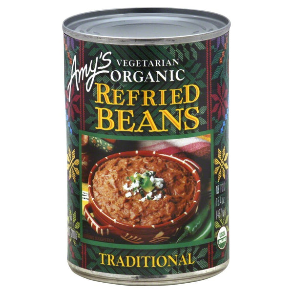 Amy's, Refried, Pinto Beans, Gluten Free, Organic, Vegetarian, Traditional, 15.4 oz, Pack