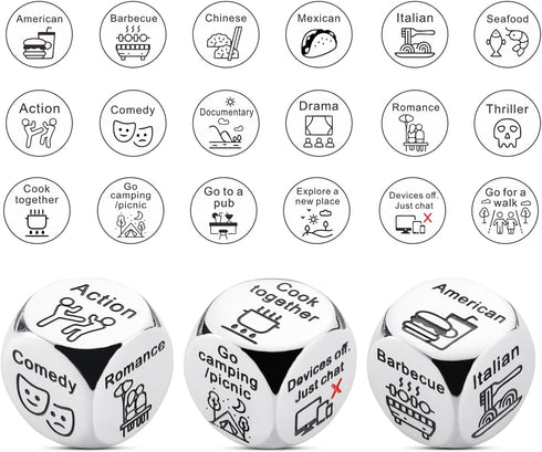 Valentines Day Gifts for Her Him, Valentines Gifts for Women Anniversary Date Night Gifts for Men Women Food Movie Dice