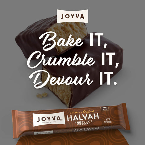 3.5oz Pack 20 Joyva Halvah Chocolate Covered, of | A Delicious Sesame Treat | Dairy Free, Gluten-Free & Kosher Parve |