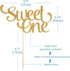1st Birthday Gold Cake Topper - Glitter Sweet One for Photo Booth Props