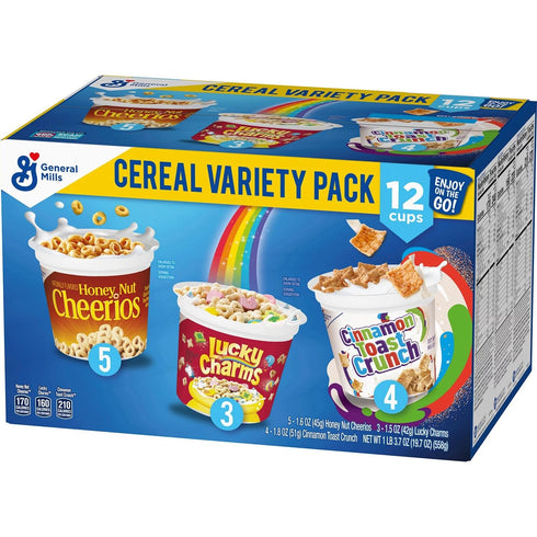 General Mills Pack (Pack 12) Cereal Cups Variety