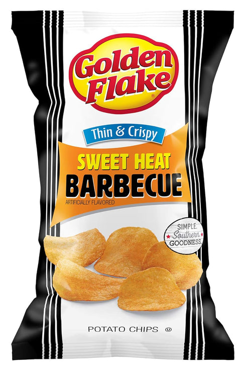 Golden Flake Sweet Heat BBQ Thin and Crispy Potato Chips 4.625 Ounce