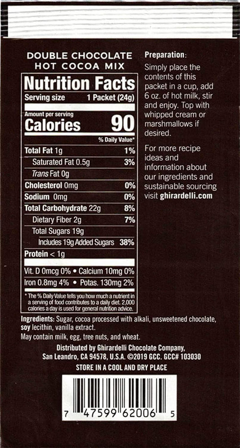 0.85 oz Packets, 43 Packets) Ghirardelli Double Chocolate Hot Cocoa Mix, Approximately (Approximately with Cocoa Scoop