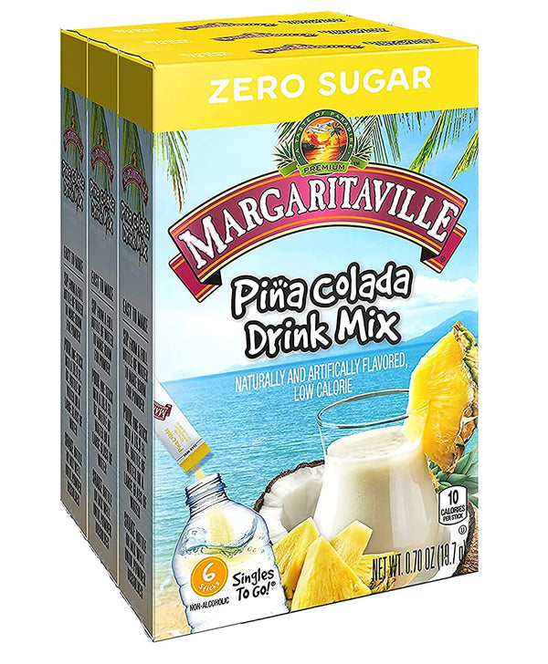 Margaritaville Singles To Go Drink Mix, Non-Alcoholic Powder Sticks, Pina Colada