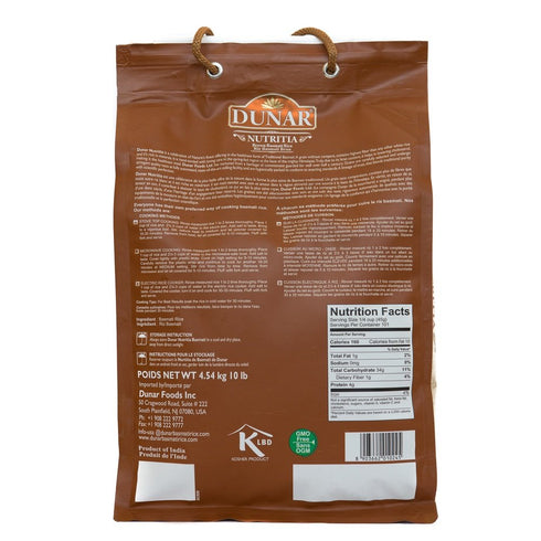 10 Lbs Dunar - Brown Premium Basmati Rice (Nutritia)