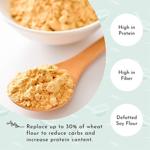 Scratch Premium Defatted Soybean Flour, Gourmet Baking Ingredients, Low Fat Healthy Flour Substitute, 10oz