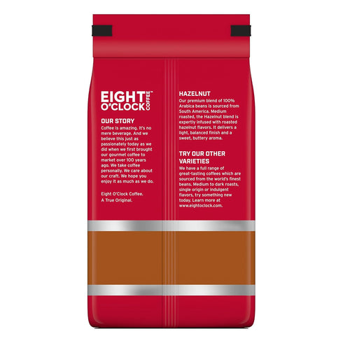 20 100% Eight O'Clock Coffee Hazelnut, Medium Roast, Whole Bean Coffee, Ounce Arabica, Kosher Certified