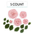 5 Count Global Sugar Art Edible Exquisite Rose & Leaf Tray Sugar Cake Flowers, Pink Unwired, by Chef Alan Tetreault