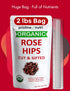 2 lb (32 oz) 100% 95% 140 (Packaging USDA Organic Rose Hips Dried Bulk, Rosehips Cut & Sifted Shells, Seedless