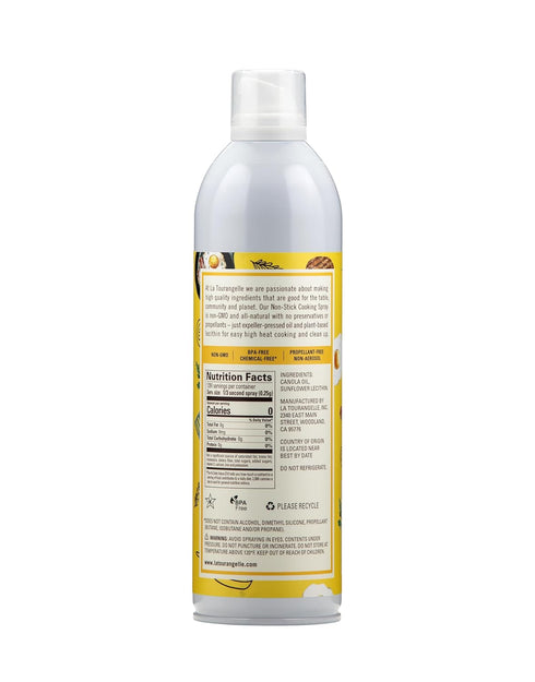 La Tourangelle Non Stick Cooking Spray - 13 Fl Oz Expeller Pressed Oil for Medium to High Heat Cooking