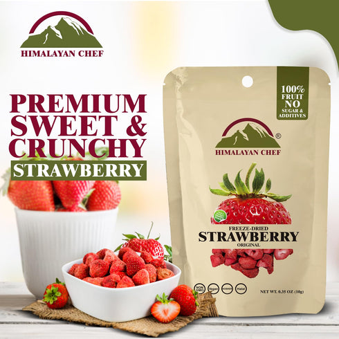 10g Himalayan Chef Freeze-Dried Strawberry | Organic Drieds Fruit Snacks, Healthy Fruits Snack for Kids & Adults