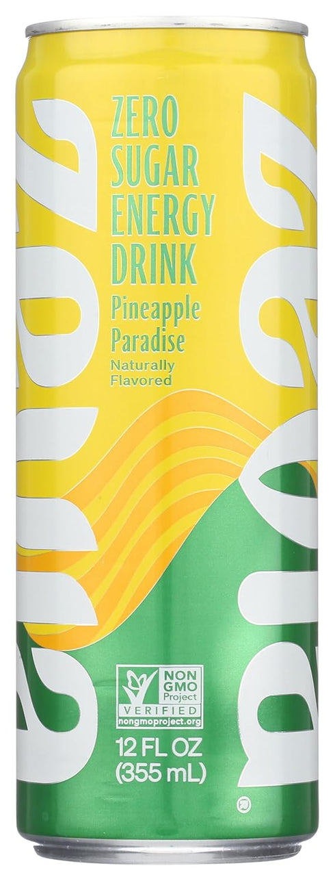 12 Zevia Zero Calorie Energy Drink, Pineapple Paradise, Ounce Can