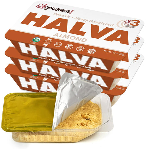OhGoodness! Organic Honey Halva - 3 Pack - Only THREE Simple Ingredients,