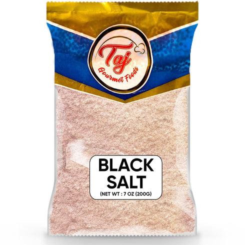 TAJ Gourmet Foods TAJ Black Salt Powder 7-Ounce (200g) | Kala Namak | Vegan &
