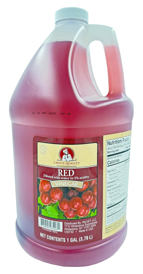 Chef's Quality Chefs Quality Red Vinegar | 5% Acidity | Made in USA |