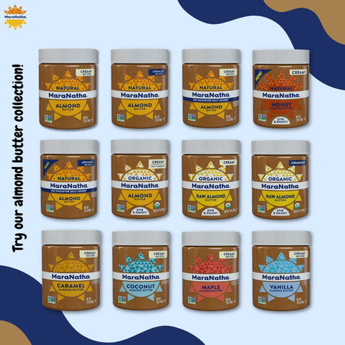 12 oz (Pack 2) MaraNatha No Stir Creamy Roasted Vanilla Almond Butter, Jar
