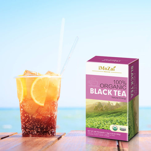 Imozai Organic Black Tea Bags, 100 Count, Individually Wrapped
