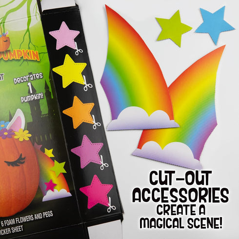 Set Pumpkin Masters Unicorn Decorating Kit - No-Carve Magical Pumpkin Creation with Horn, Ears, Flowers & Accessories