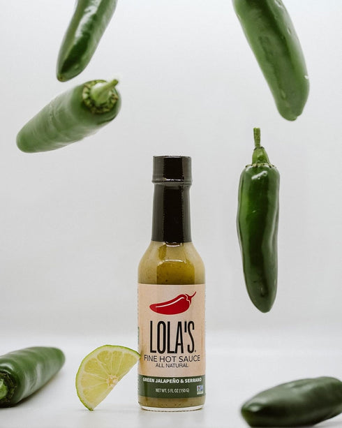 Lola’s Fine Hot Sauce - Green Jalapeño and Serrano, 5 Fl Oz, Family Recipe, All-Natural, Gluten-Free, Keto