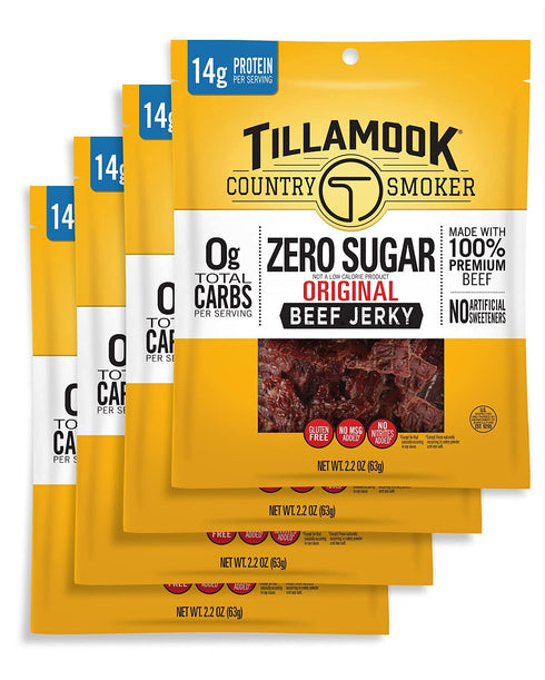 Tillamook Country Smoker Keto Friendly Zero Sugar Beef Jerky, Original, 2.2 Ounce