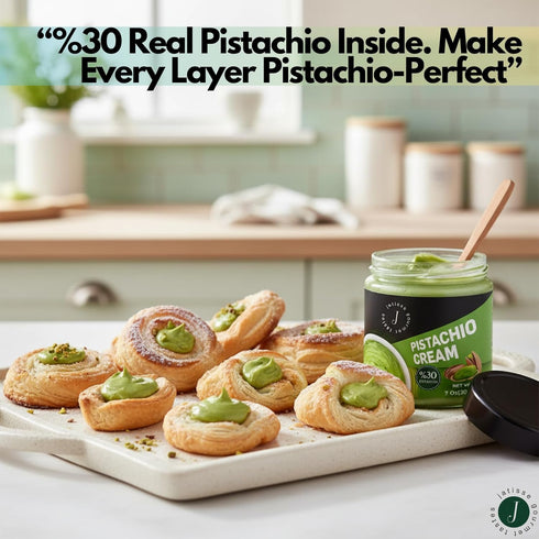 Set, (3.5 oz) 30% (7 oz) Jatisse Pistachio Cream & Dried Kataifi Dessert Kit Premium Middle Eastern Pastry Vegan