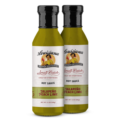 Louisiana Pepper Exchange Peach Jalapeno Lime Hot Sauce, Gluten-Free, 12 Fl Oz,
