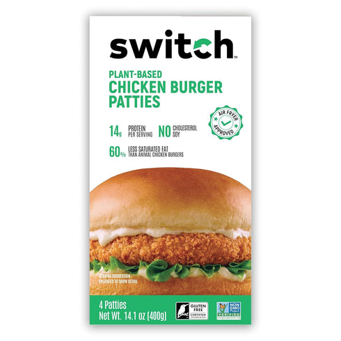 Switch Foods Plant-Based Chicken Burger Patties | Vegan | 14g Protein |