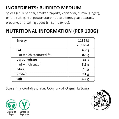 Santa Maria Burrito Seasoning Spice Mix, 0.98 Oz, Mexican Seasoning for Burritos