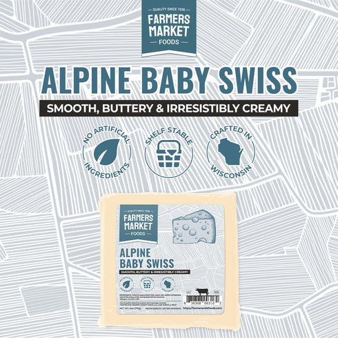 Sets, 3-Pack, Farmers Market, Gluten Free, Keto, Paleo, Low Sodium, Zero Sugar, Wisconsin Cheese Gift Alpine Baby Swiss