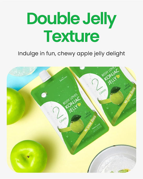 20 Jadamsun Konjac Jelly (Apple, pcs) - Lowest Calorie Healthy Korean Snack, Dietary Fiber, Sugar-Free Jelly Drink.