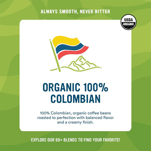 100% 4 Cameron's Coffee Roasted Whole Bean Coffee, Organic Colombian, Pound