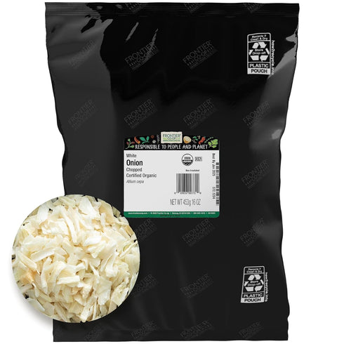 Frontier Organic Chopped Onion, 1 Pound, Dried & Chopped Sweet Organic White