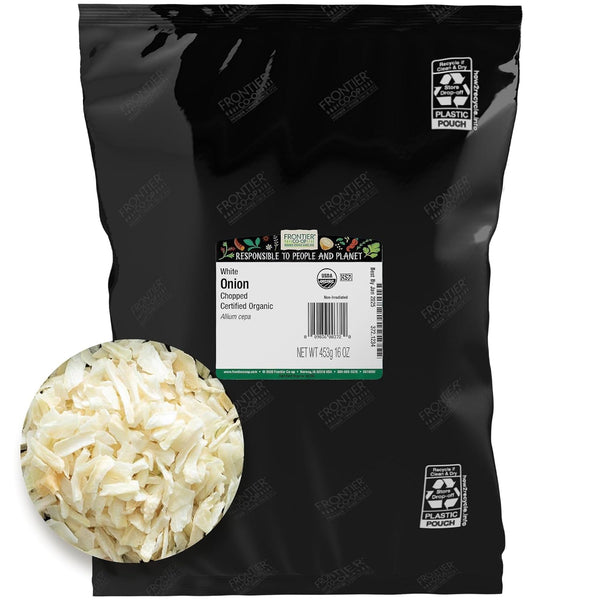 Frontier Organic Chopped Onion, 1 Pound, Dried & Chopped Sweet Organic White