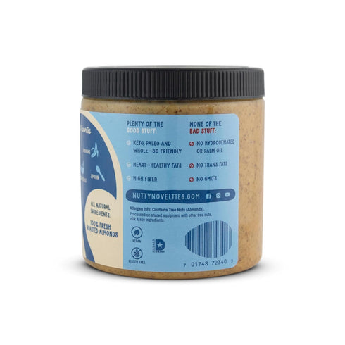 8 Nutty Novelties Classic Almond Butter - High Protein, Sweet Nut Butter - No Added Sugar - All-Natural, Pure Almond