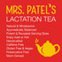 Mrs. Patel's Lactation Tea, Herbal Blend for Breastfeeding Moms, Caffeine Free, 14 Small Tea Bags