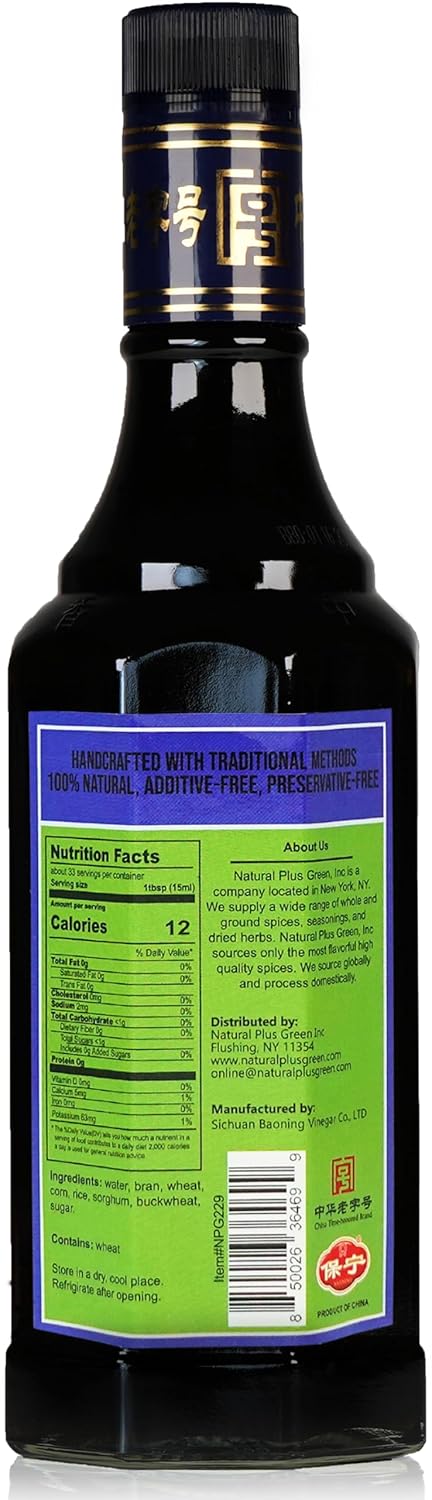 16.9 Oz, NPG Baoning Vinegar Fl Barrel Aged Black Rice Vinegar, Authentic from Sichuan, Artisan Crafted, Naturally