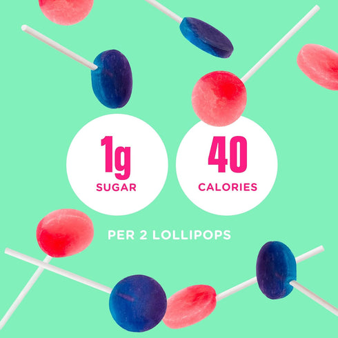 SmartSweets Lollipops - 3oz, Blue Raspberry & Watermelon Flavors, Low Sugar Hard Candy