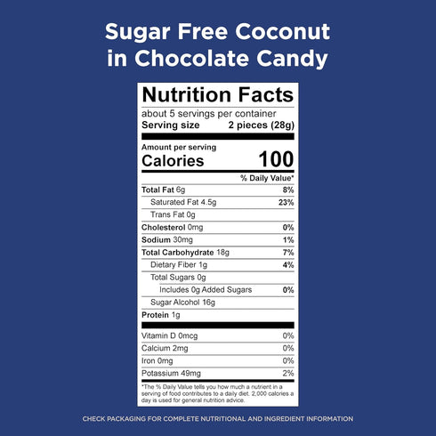 5 oz. RUSSELL STOVER Sugar Free Coconut in Chocolate Candy, bag